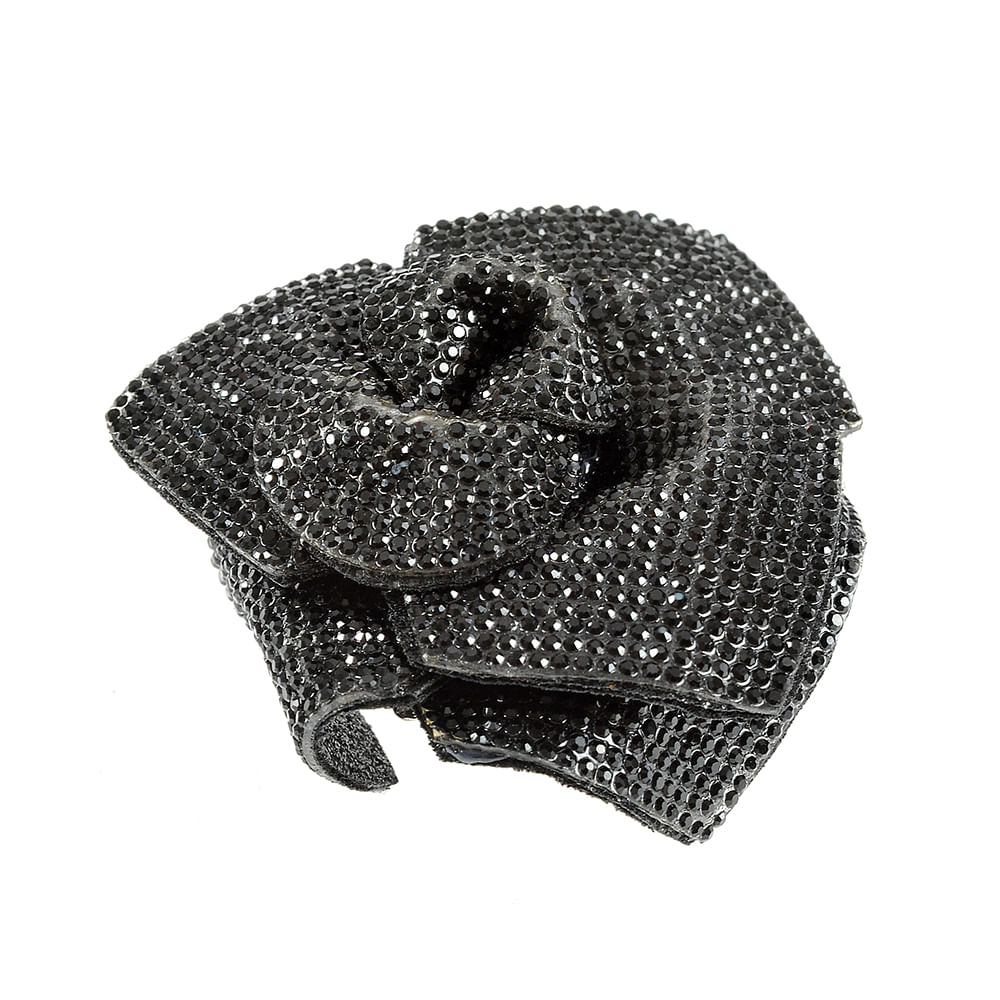 Brosa floare cu pietre negre - 1 | YEO