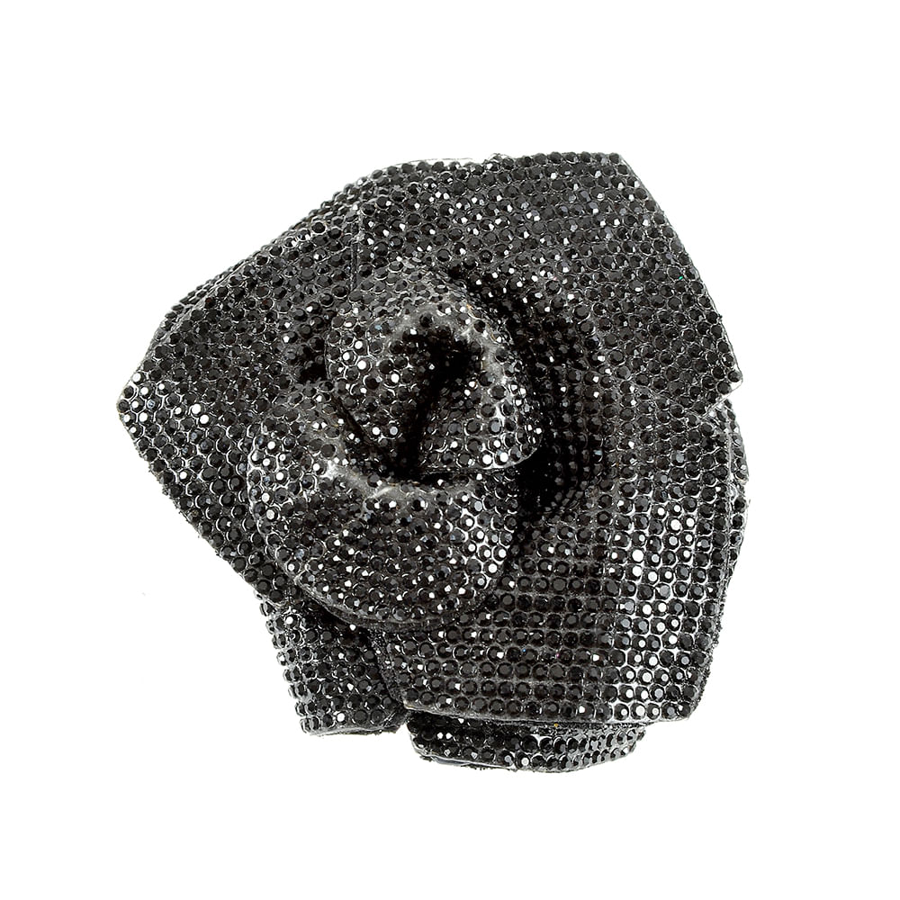 Brosa floare cu pietre negre - 3 | YEO