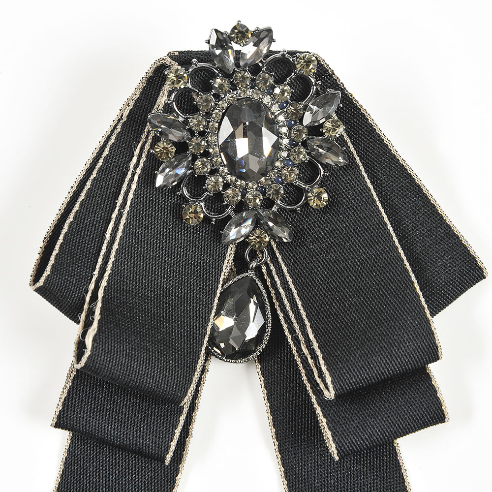Brosa neagra statement cu pietre acrilice - 1 | YEO