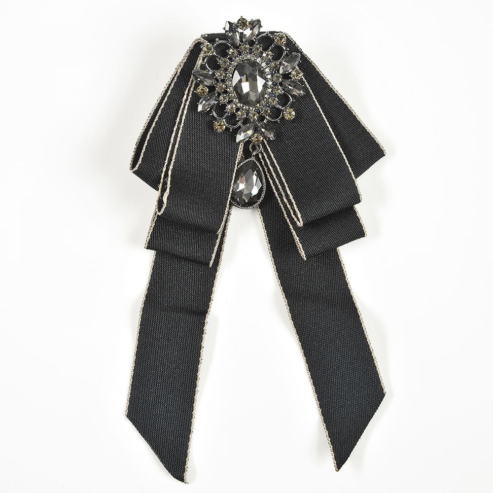 Brosa neagra statement cu pietre acrilice - 2 | YEO