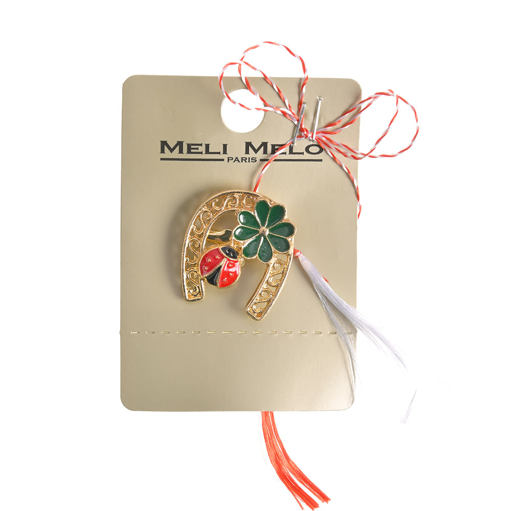 Brosa martisor potcoava aurie - 1 | YEO