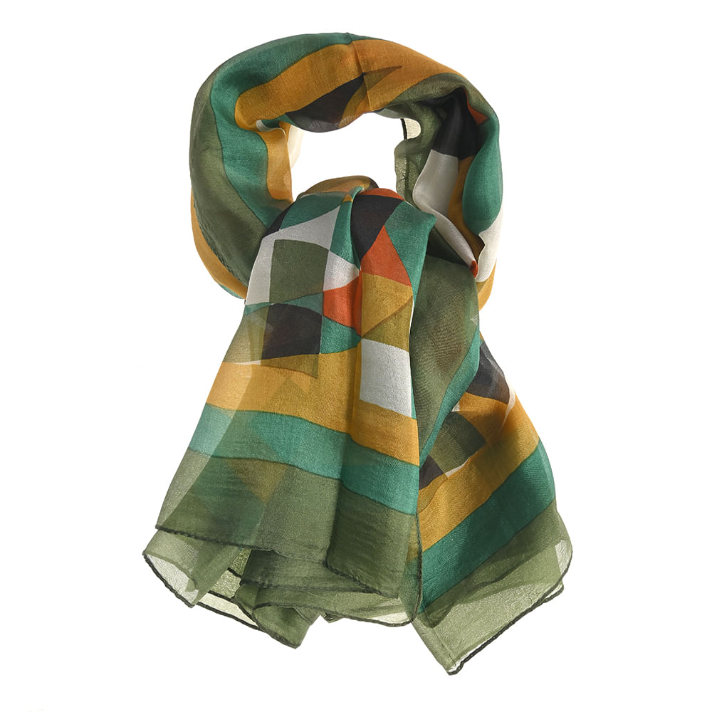 Esarfa multicolora din matase 100 x 100 cm