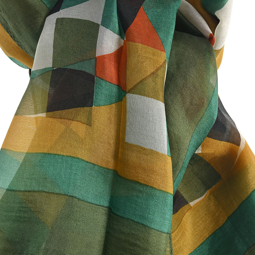 Esarfa multicolora din matase 100 x 100 cm - 1 | YEO