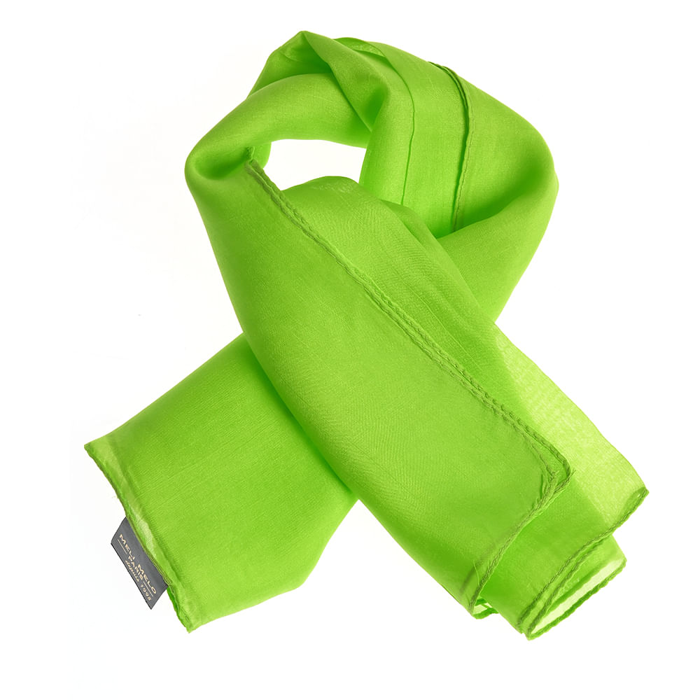 Esarfa matase verde lime 50 x 50 cm - 3 | YEO