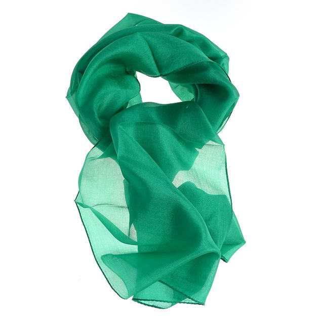 Esarfa matase verde 30 x 180 cm