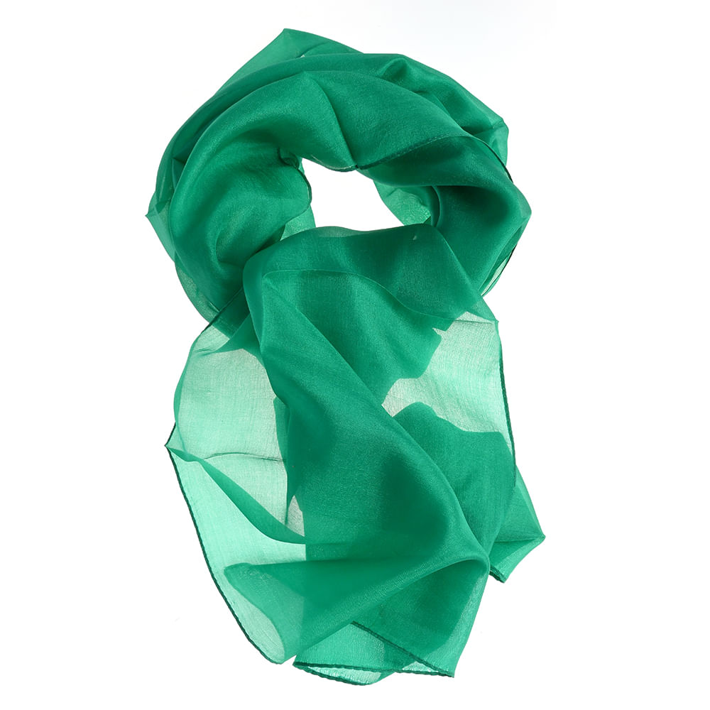 Esarfa matase verde 30 x 180 cm