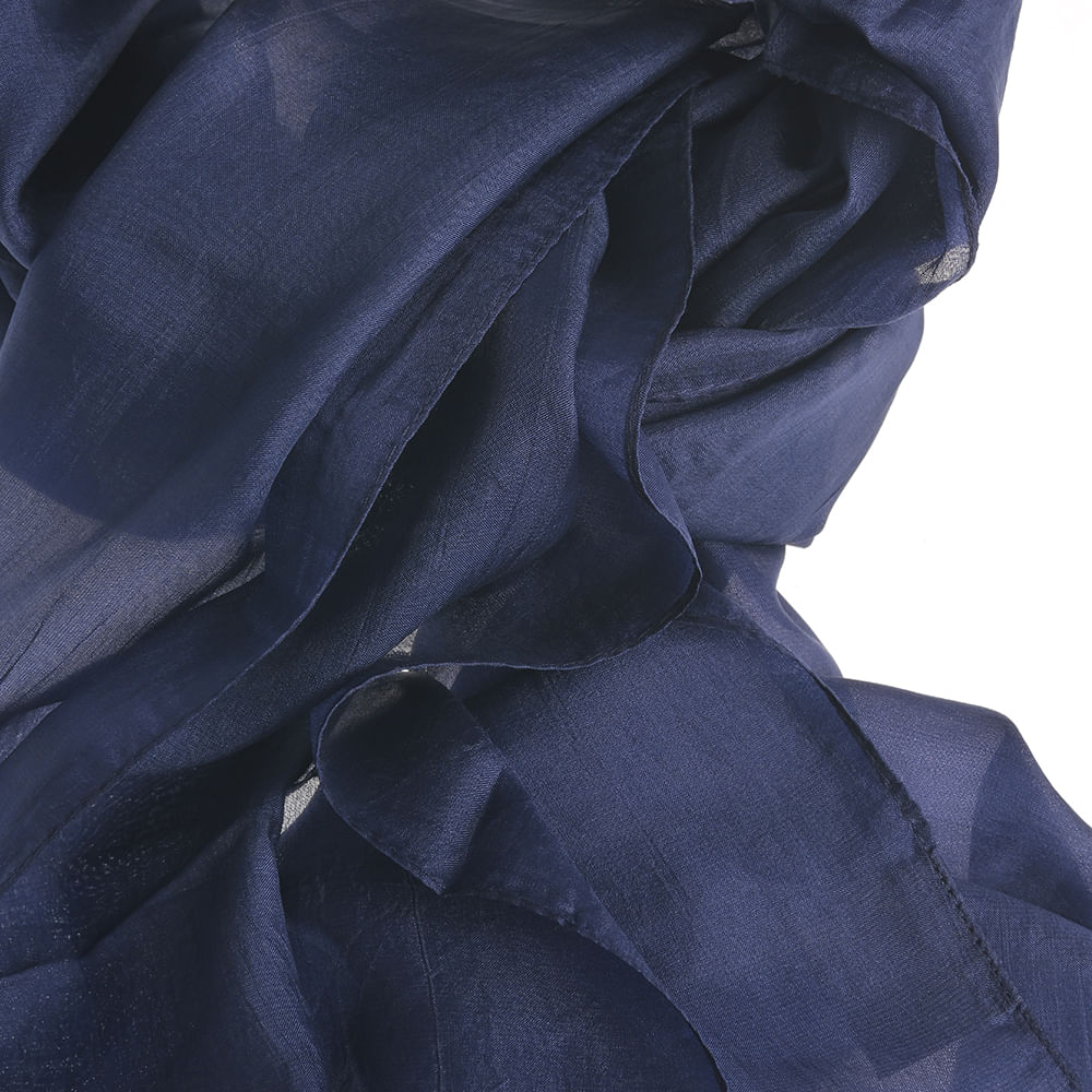 Esarfa bleumarin de matase 30 x 180 cm - 1 | YEO