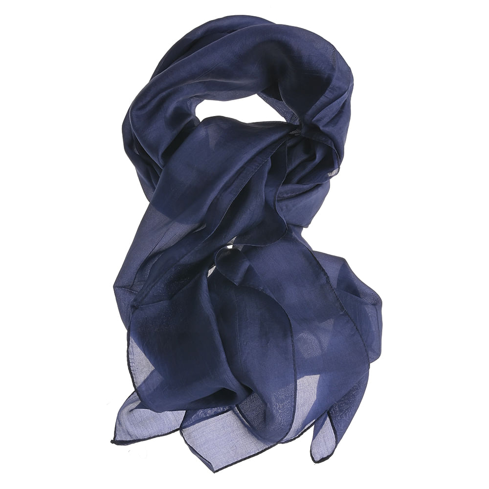 Esarfa bleumarin de matase 30 x 180 cm - 3 | YEO