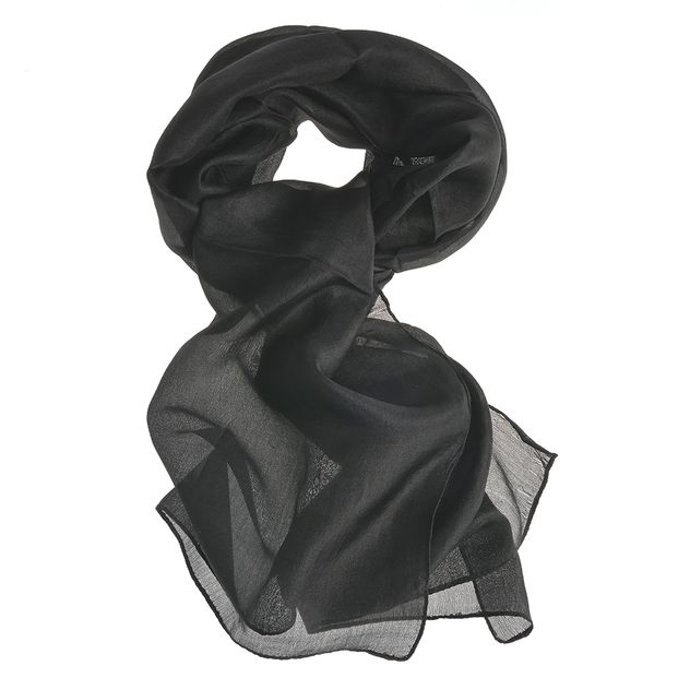 Esarfa matase neagra 30 x 180 cm