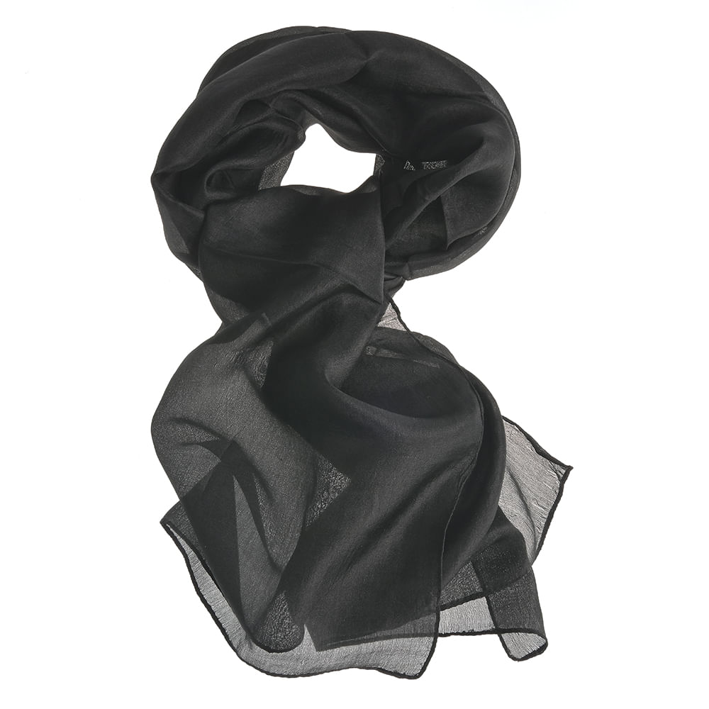 Esarfa matase neagra 30 x 180 cm