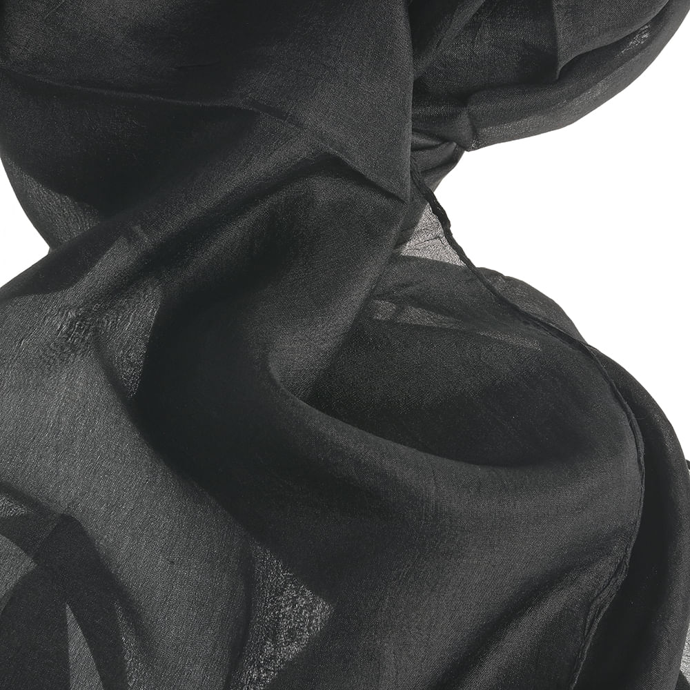 Esarfa matase neagra 30 x 180 cm - 1 | YEO