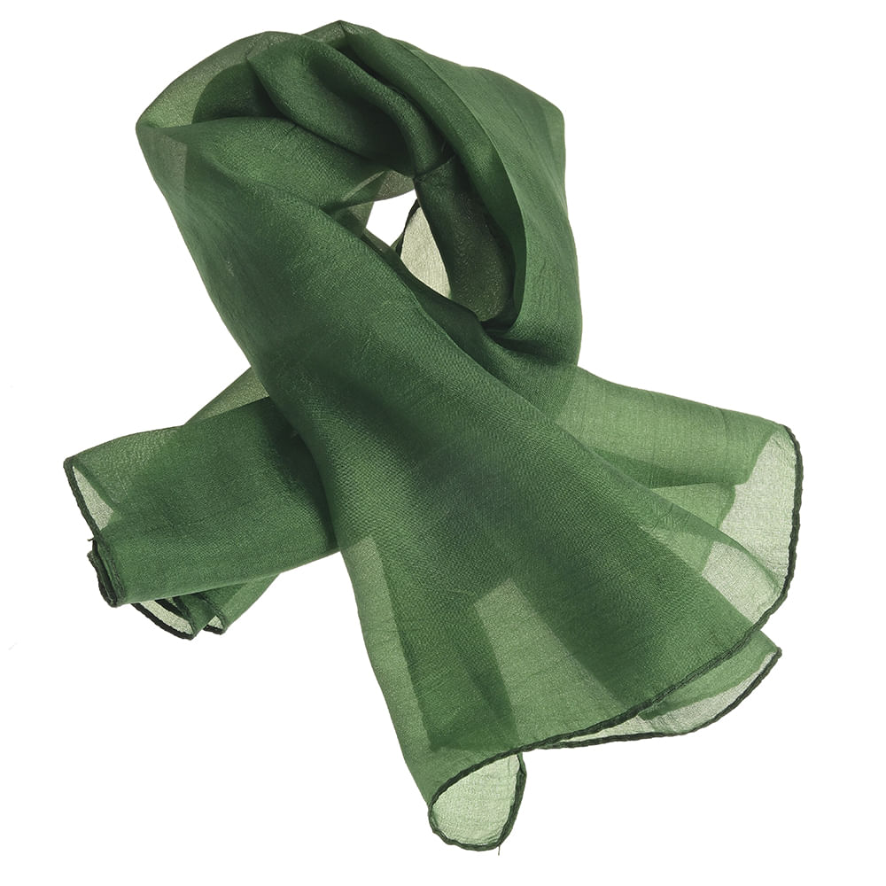 Esarfa verde de matase 50 x 50 cm