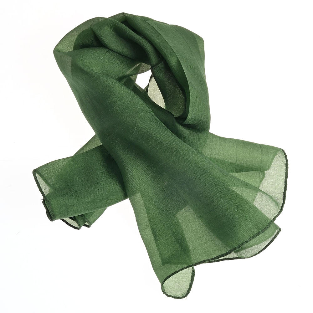 Esarfa verde de matase 50 x 50 cm - 3 | YEO