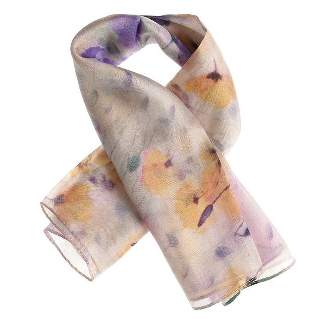Esarfa matase imprimeu multicolor 50 x 50 cm