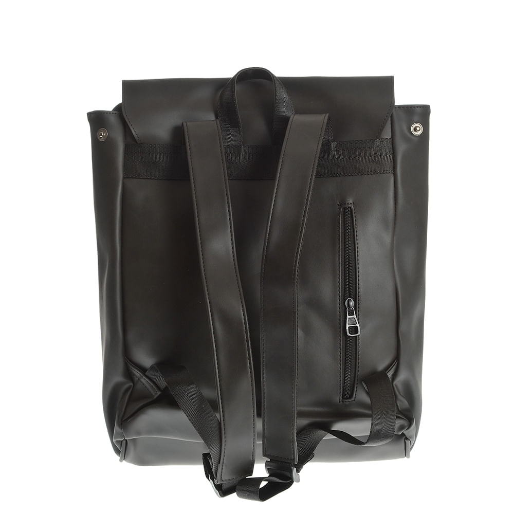 Rucsac negru din piele ecologica cu inchidere tip catarama - 2 | YEO