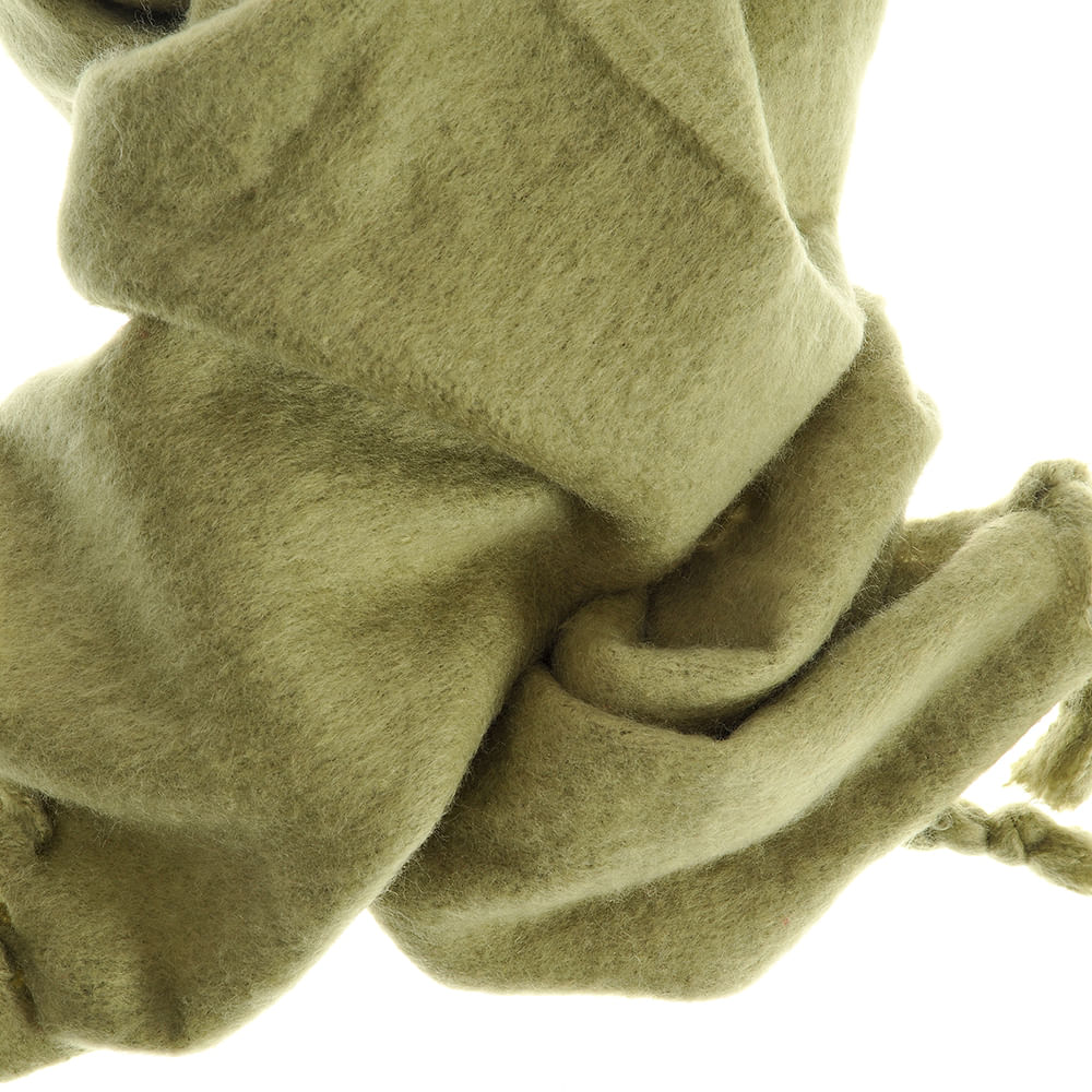 Esarfa verde cu ciucuri 180 x 45 cm - 1 | YEO