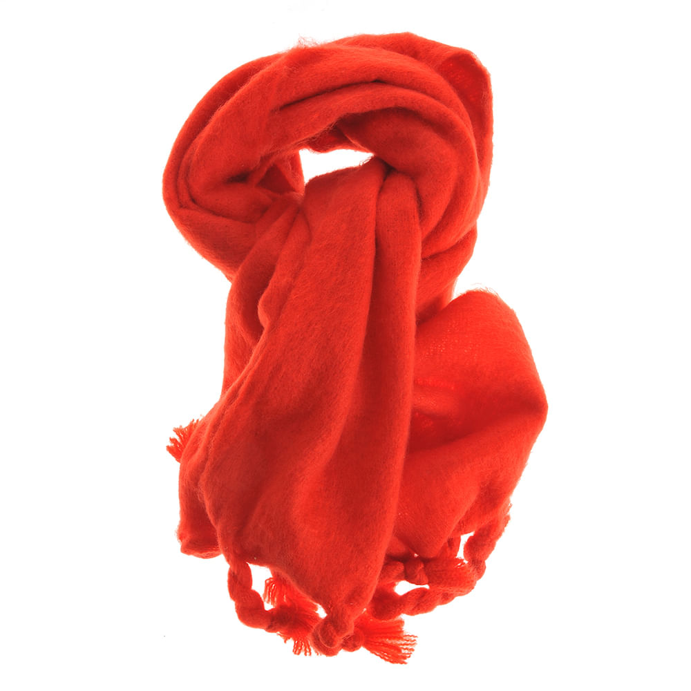 Esarfa rosie cu ciucuri 180 x 45 cm - 3 | YEO