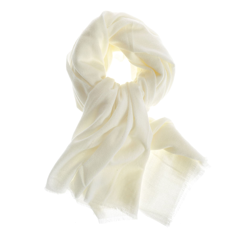 Esarfa alba din lana 90 x 190 cm - 3 | YEO