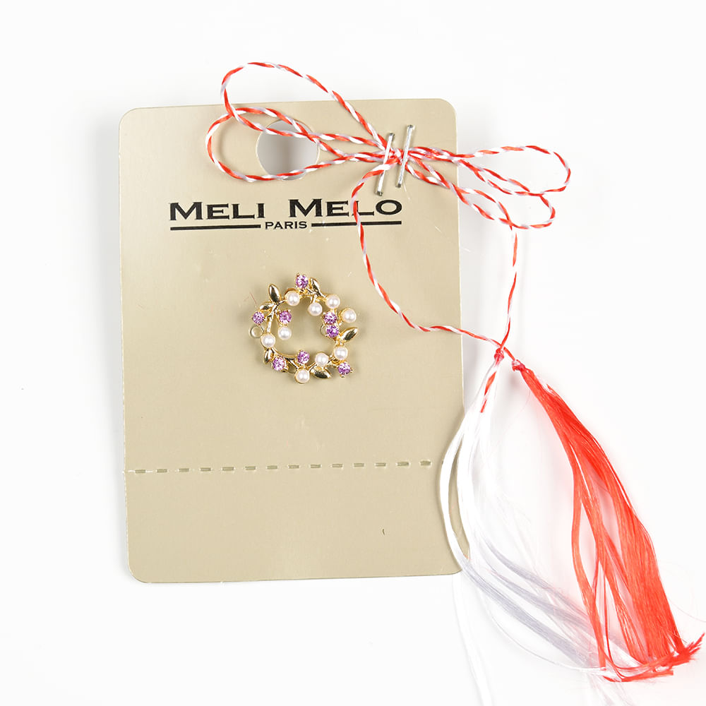 Brosa martisor coronita cu perle - 1 | YEO