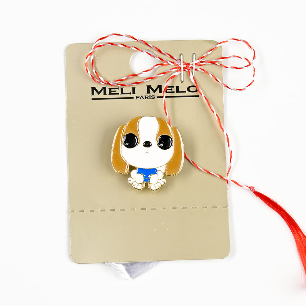 Brosa martisor catel cu ochi negri - 1 | YEO