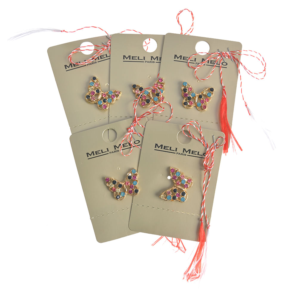 Set 5 brose martisor cu fluturi multicolori - 1 | YEO