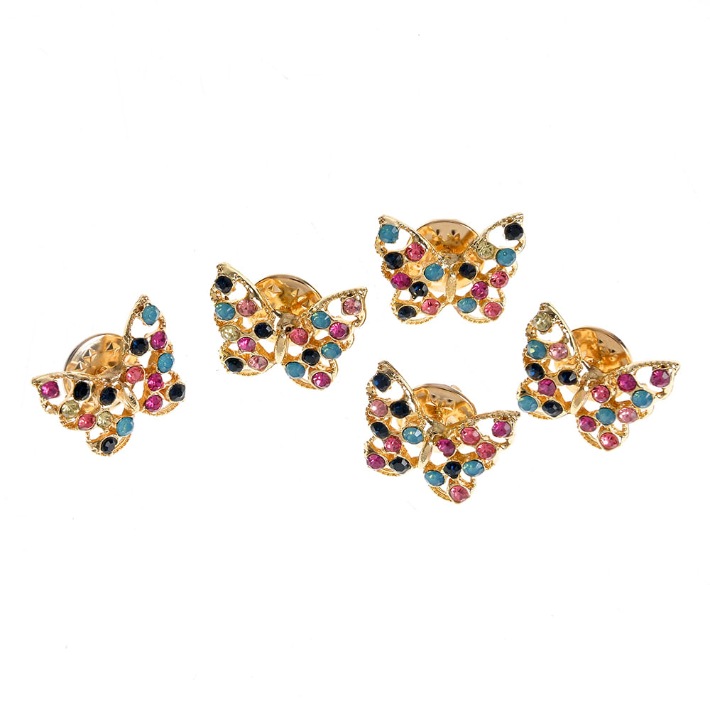 Set 5 brose martisor cu fluturi multicolori - 2 | YEO