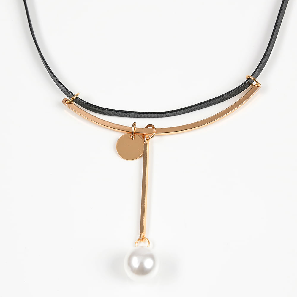 Colier negru cu perla - 1 | YEO