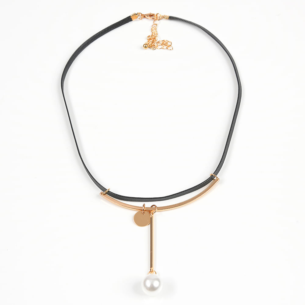 Colier negru cu perla - 2 | YEO
