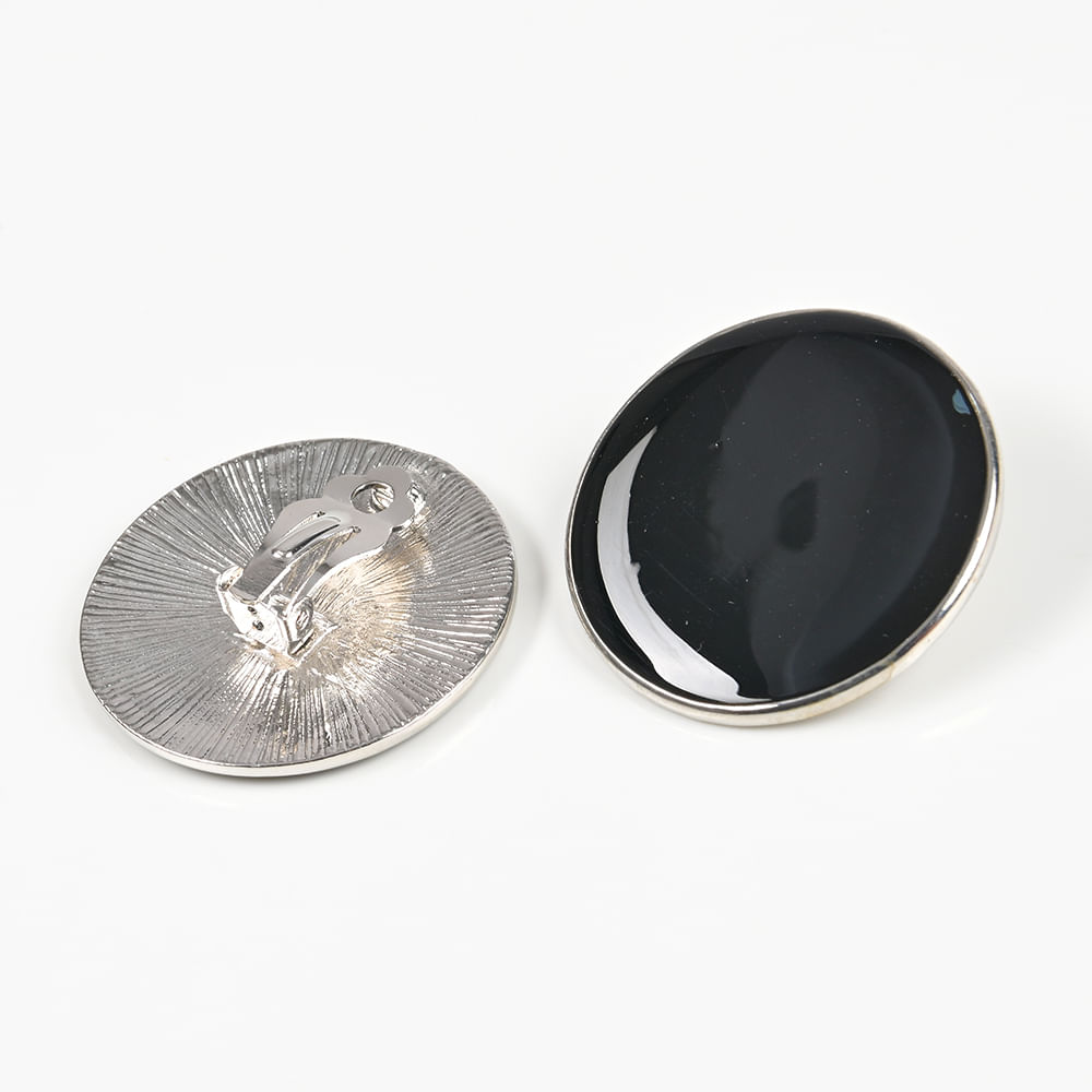 Cercei metalici negri cu clips - 1 | YEO