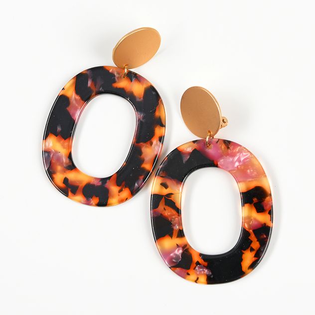 Cercei cu clips forma ovala
