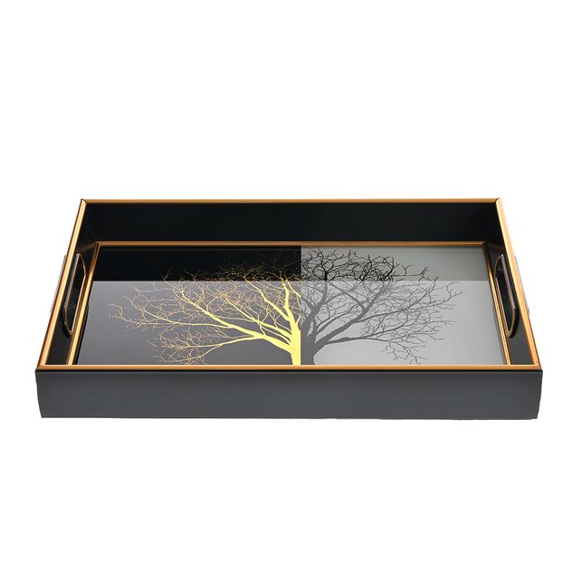 Tava dreptunghiulara decorativa cu design copac 35 cm