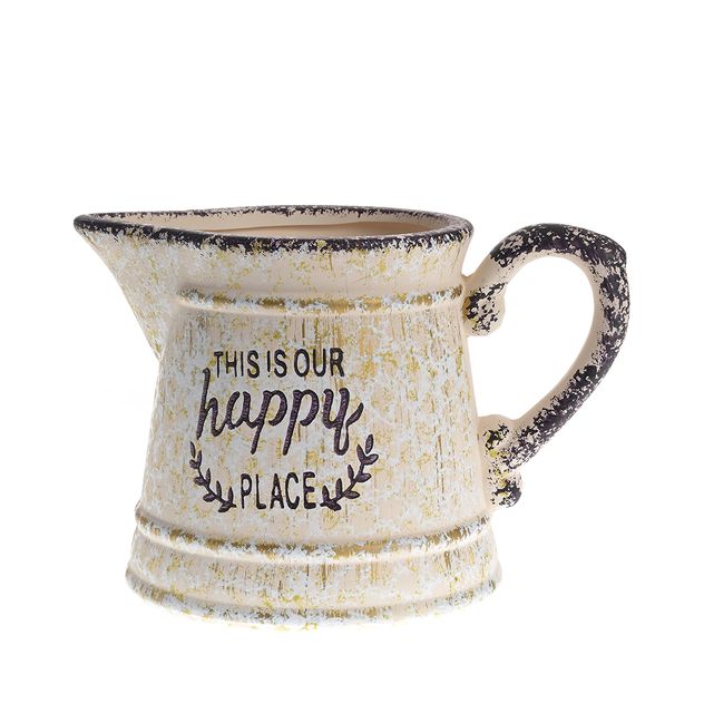 Ghiveci ceramic cu mesaj „This is our happy place” 24 cm