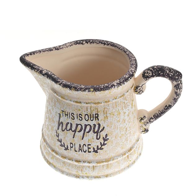 Ghiveci ceramic cu mesaj „This is our happy place” 24 cm