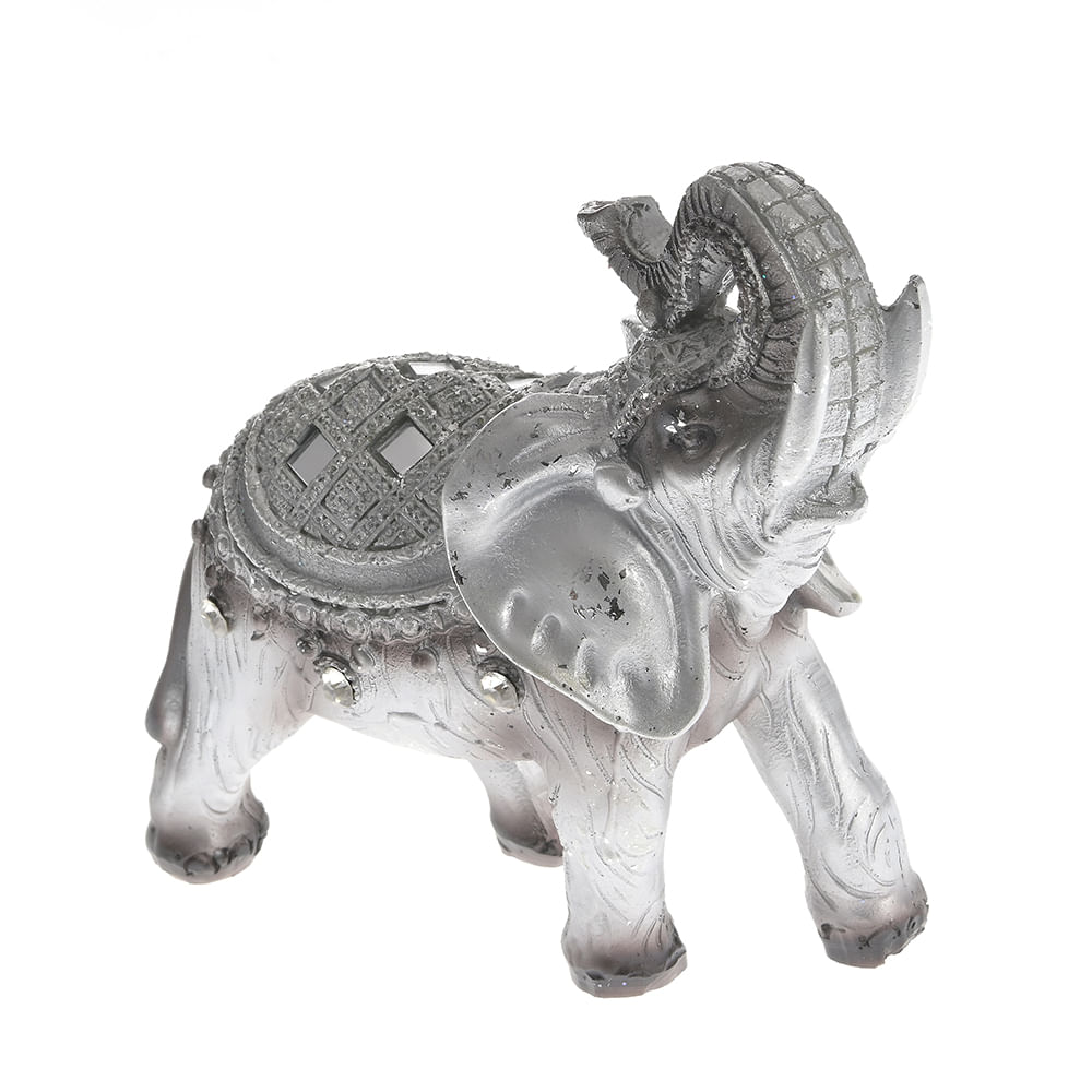 Statueta elefant argintiu 13 cm - 2 | YEO