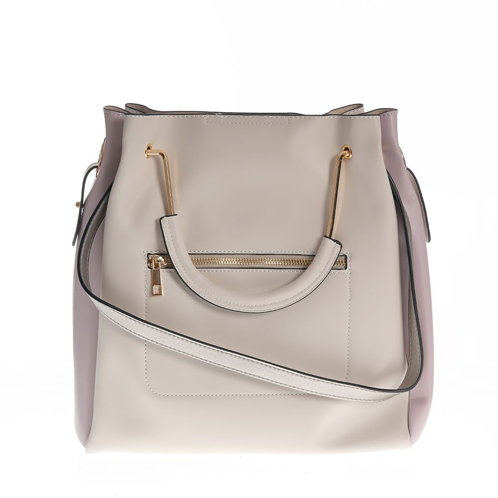 Geanta shopper bicolora din piele ecologica - 2 | YEO