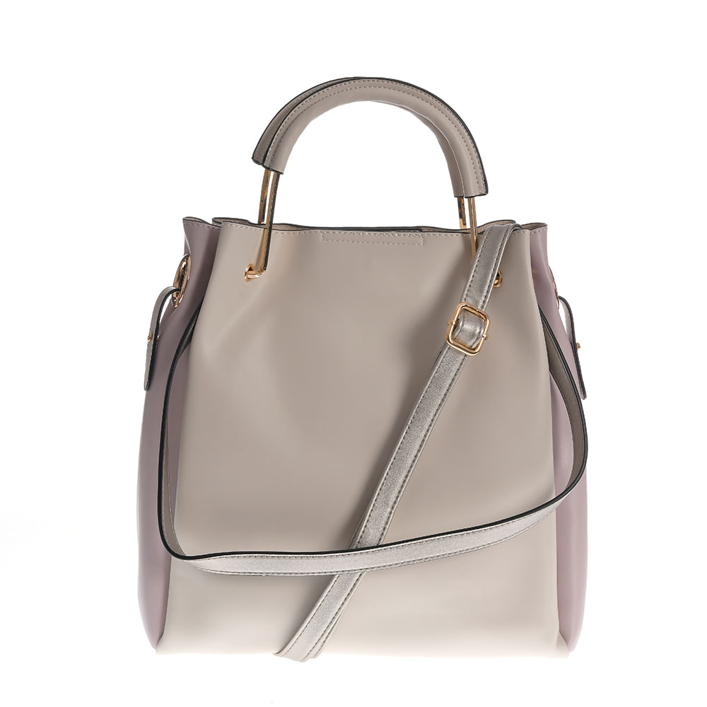 Geanta shopper bicolora din piele ecologica - 4 | YEO