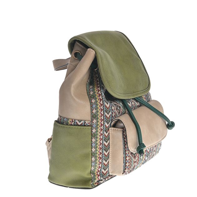 Rucsac verde cu snur