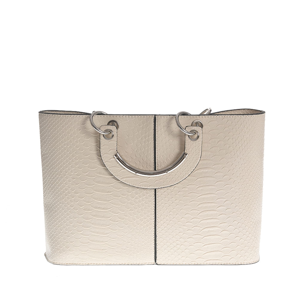 Geanta alba cu aspect piele de sarpe - 4 | YEO