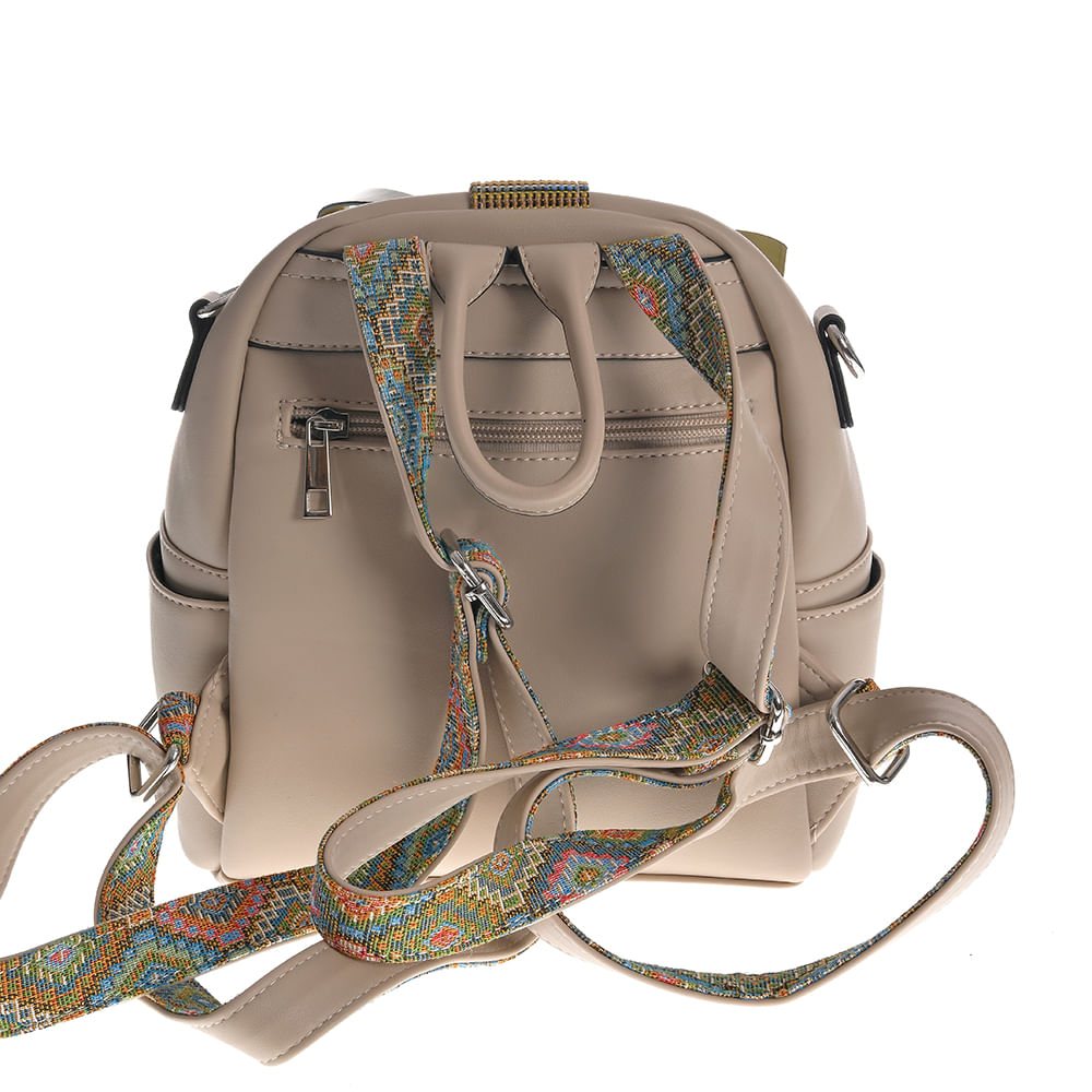 Rucsac din piele ecologica cu imprimeu multicolor - 2 | YEO