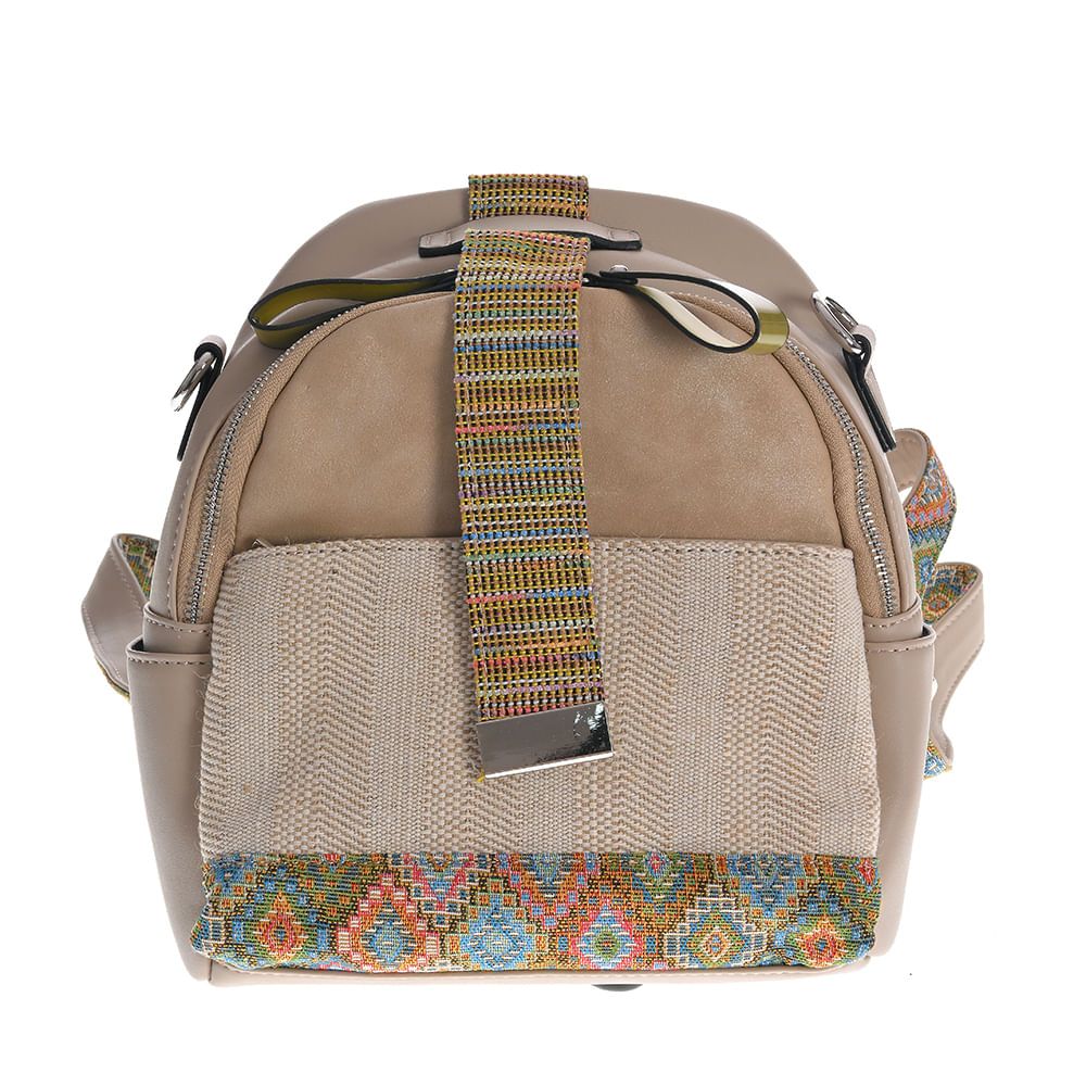 Rucsac din piele ecologica cu imprimeu multicolor - 4 | YEO