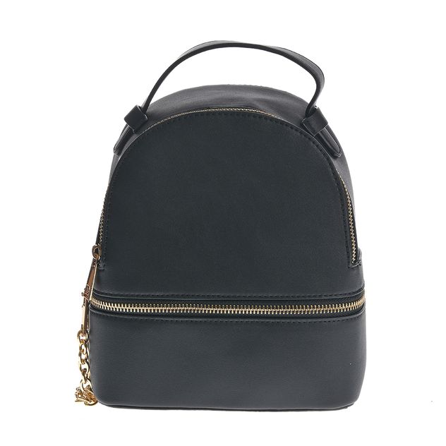 Rucsac casual negru cu fermoar decorativ