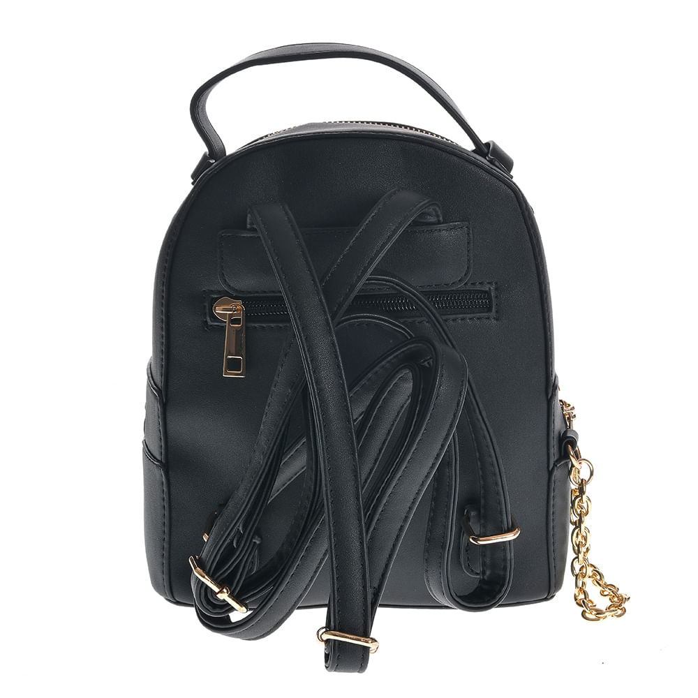 Rucsac casual negru cu fermoar decorativ - 2 | YEO