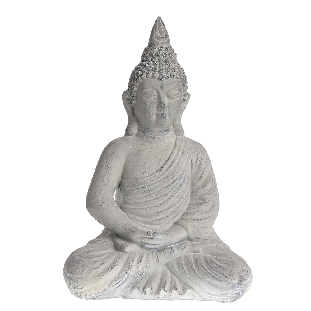 Decoratiune Buddha gri antichizat 60 cm