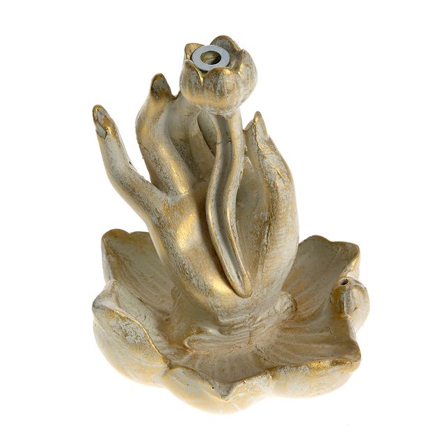 Suport pentru conuri parfumate cu design floral sculptat