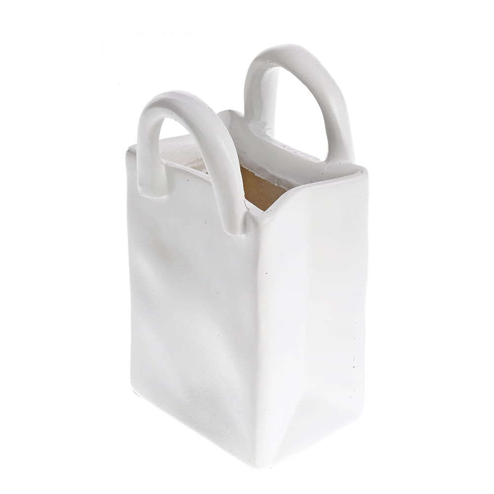 Vaza alba forma poseta 14 cm - 3 | YEO