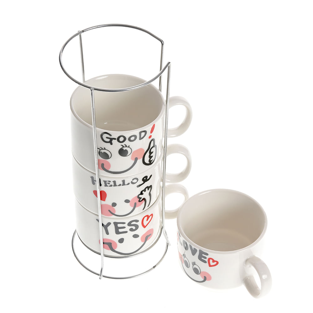 Set 4 cesti albe 170 ml cu mesaj - 2 | YEO