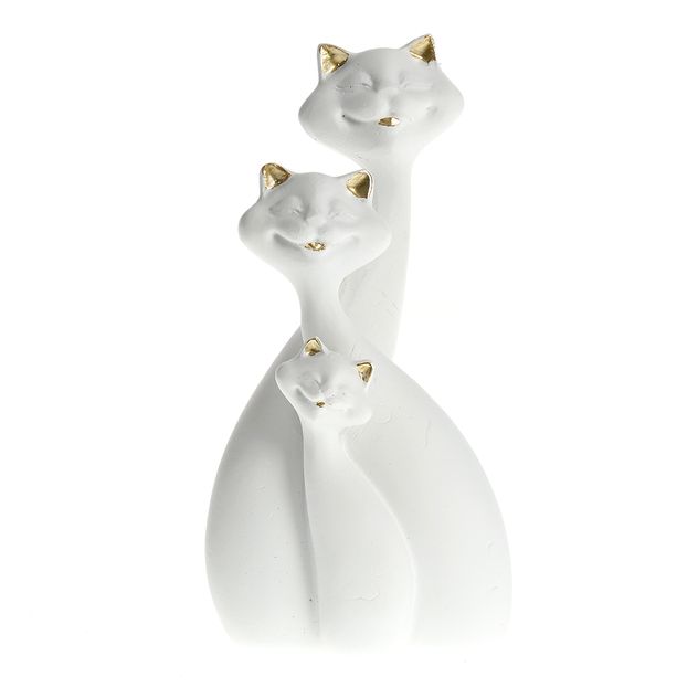 Statueta alba pisici 12 cm