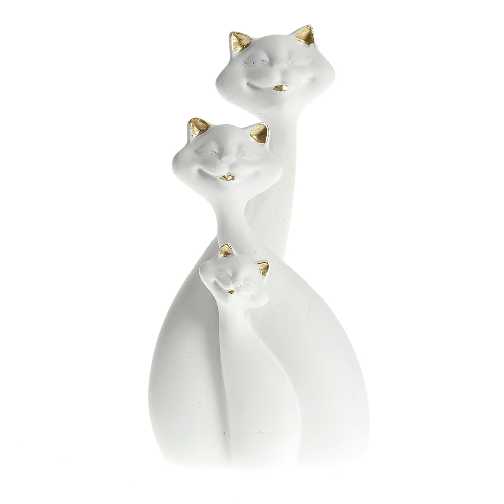 Statueta alba pisici 12 cm
