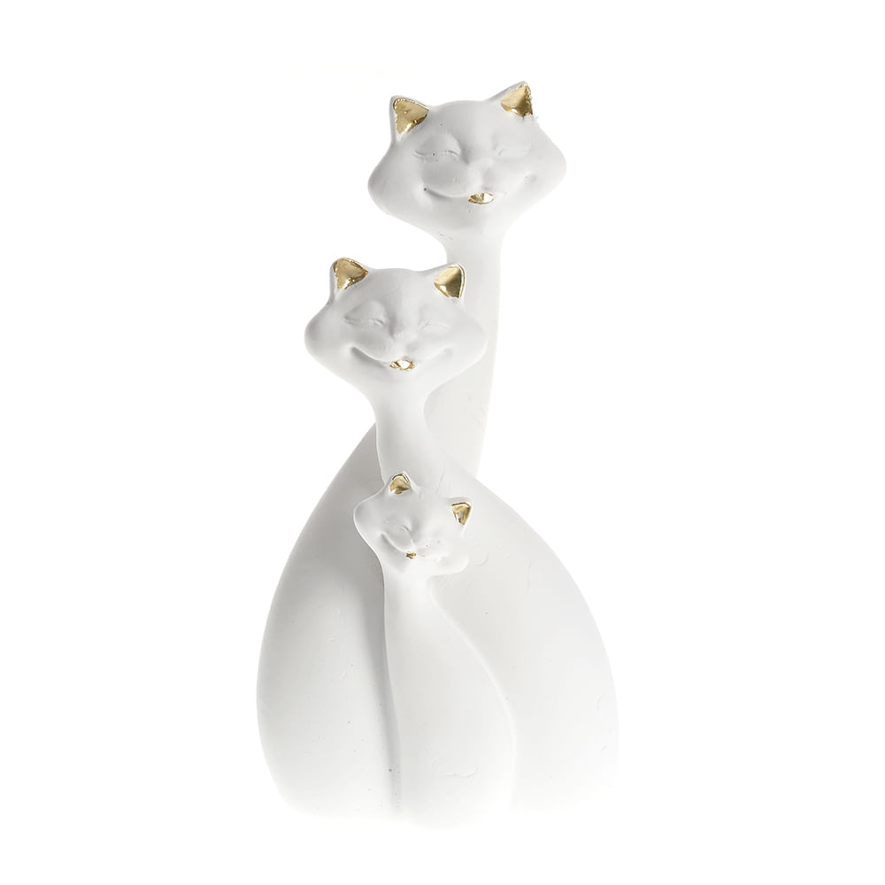 Statueta alba pisici 12 cm - 3 | YEO