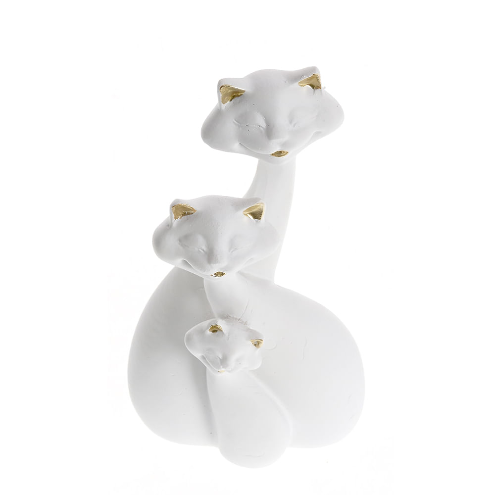 Statueta alba pisici 12 cm - 4 | YEO